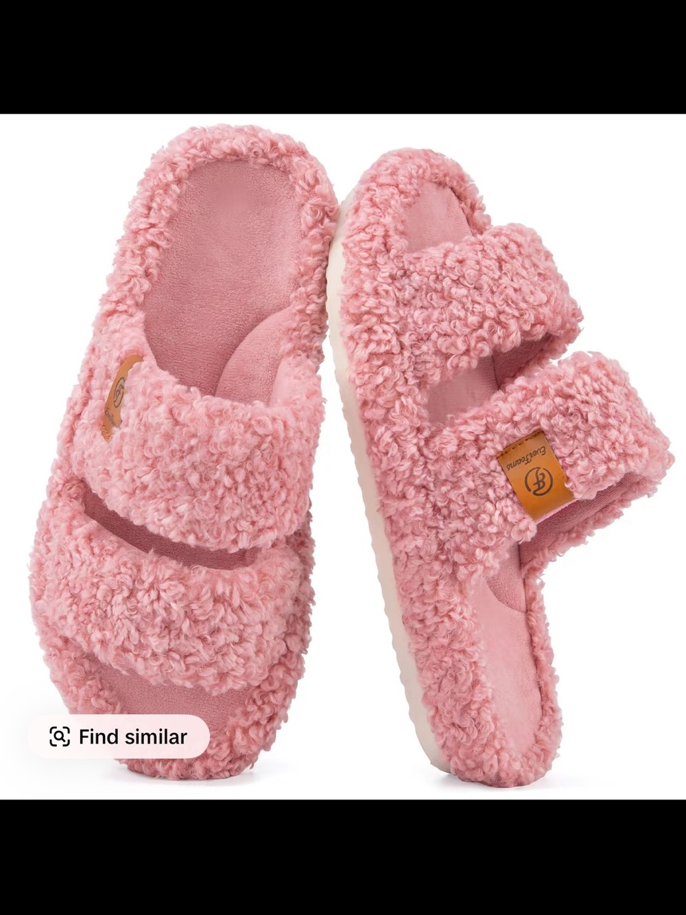 EverFoams Women's Fuzzy Open-Toe Slippers – Stylish Classic Slides